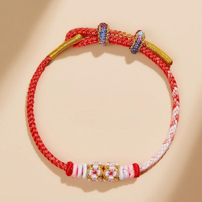 Kuromi Handmade Red String Bracelet | Colorful Braided Cord with Golden Accents | DIY Charm Bracelet - STAR8S