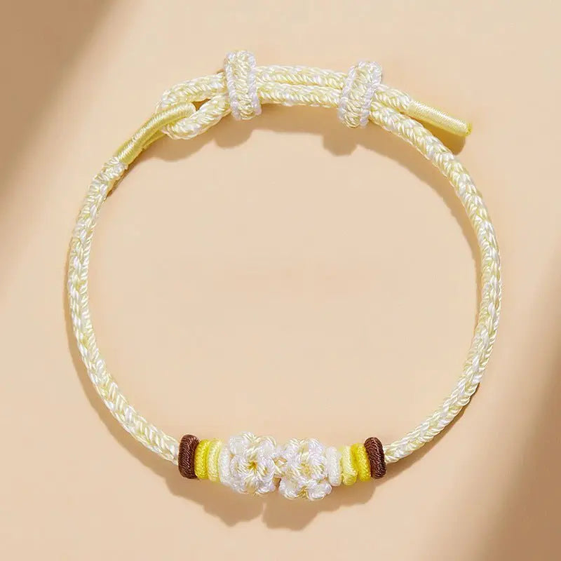 Kuromi Handmade Red String Bracelet | Colorful Braided Cord with Golden Accents | DIY Charm Bracelet STAR8S