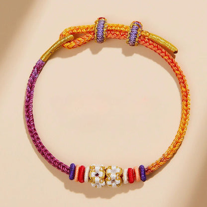 Kuromi Handmade Red String Bracelet | Colorful Braided Cord with Golden Accents | DIY Charm Bracelet - STAR8S