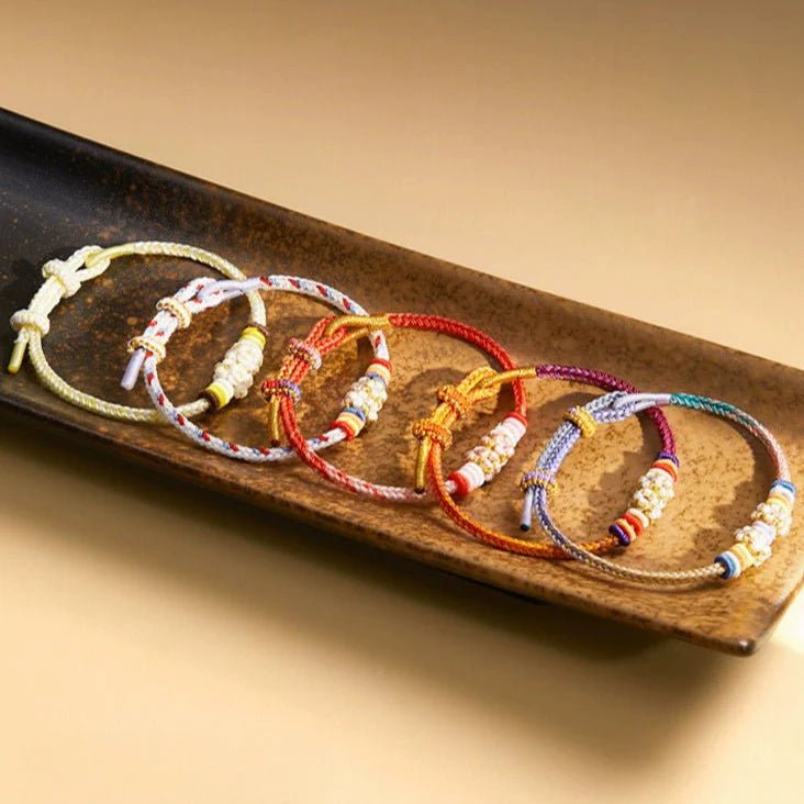 Kuromi Handmade Red String Bracelet | Colorful Braided Cord with Golden Accents | DIY Charm Bracelet - STAR8S