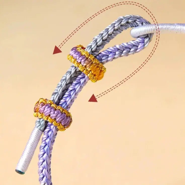 kuromi handmade red string bracelet | colorful braided cord with golden accents | diy charm bracelet - star8s