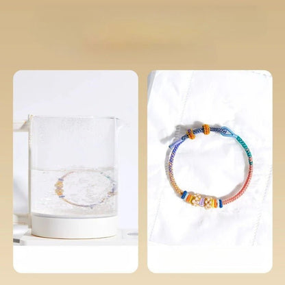 Kuromi Handmade Red String Bracelet | Colorful Braided Cord with Golden Accents | DIY Charm Bracelet - STAR8S