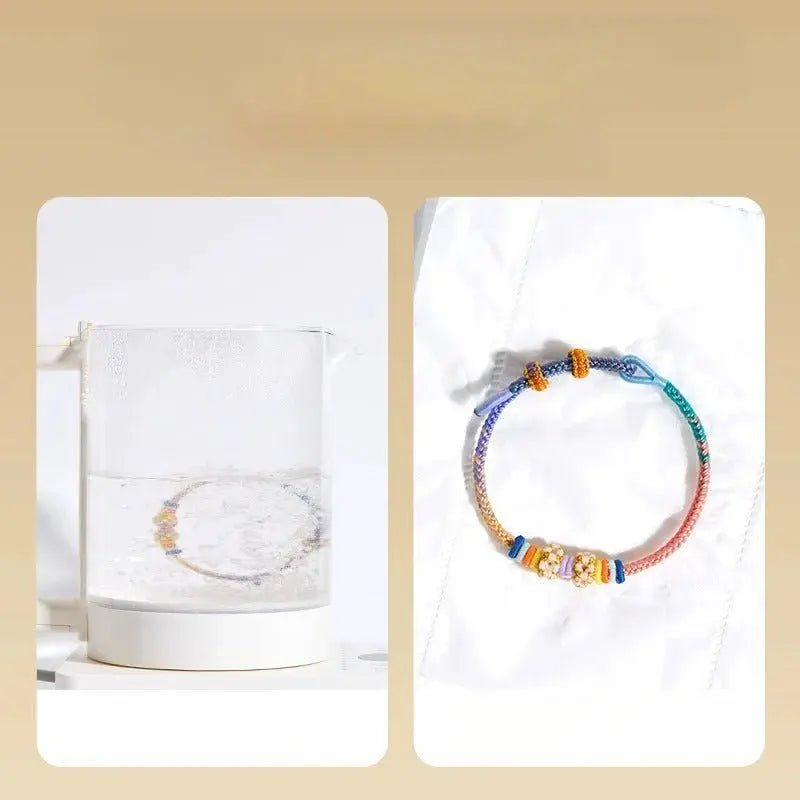 Kuromi Handmade Red String Bracelet | Colorful Braided Cord with Golden Accents | DIY Charm Bracelet - STAR8S