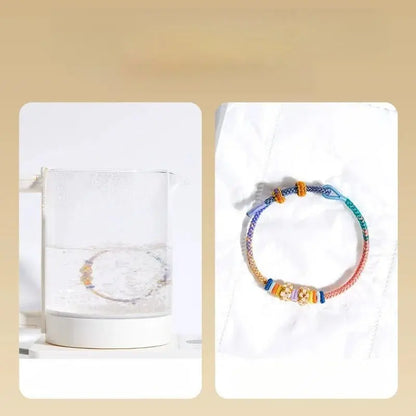 Kuromi Handmade Red String Bracelet | Colorful Braided Cord with Golden Accents | DIY Charm Bracelet - STAR8S