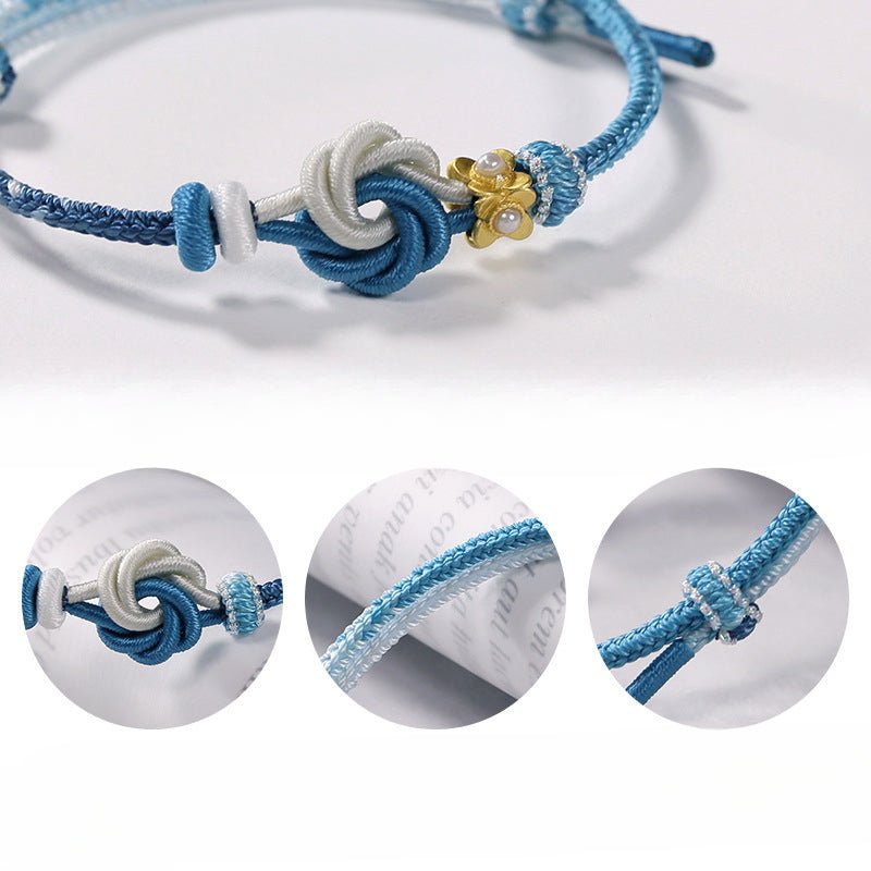 lucky adjustable red string bracelet: mandala gradient segment dyeing | star8s