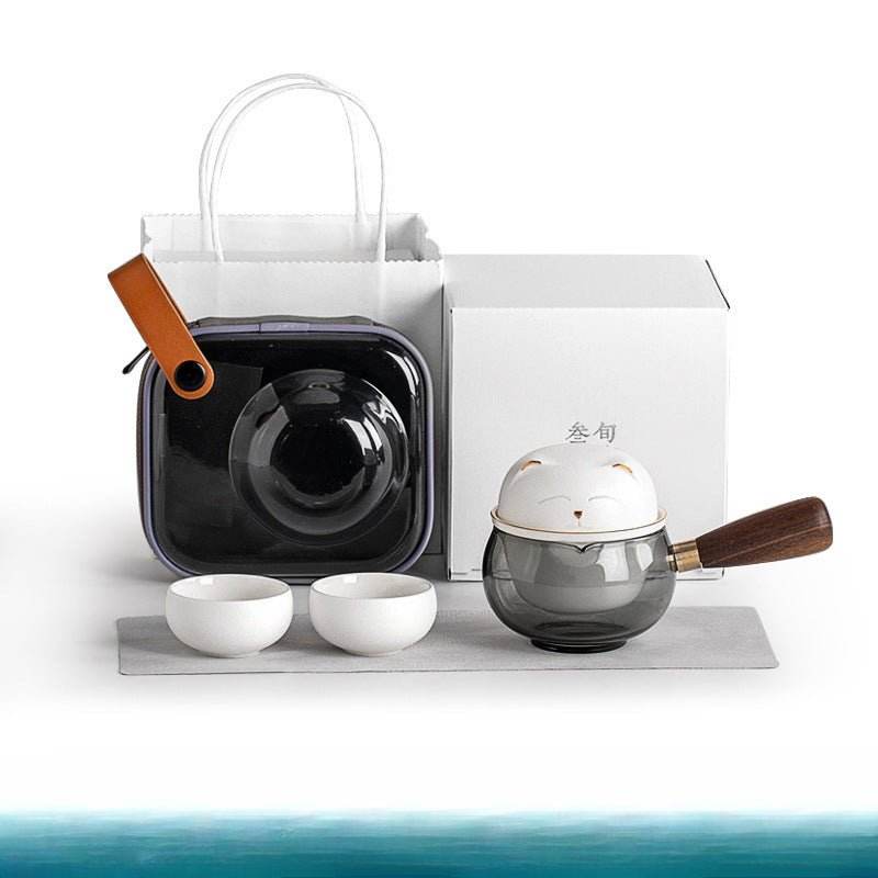 lucky cat kuaike cup portable gongfu tea set with filter - star8s