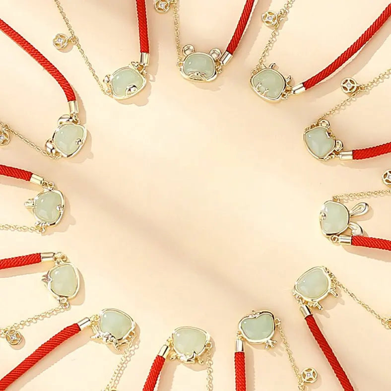 lucky jade bracelet - hetian jade, 925 silver, chinese zodiac, snake | star8s