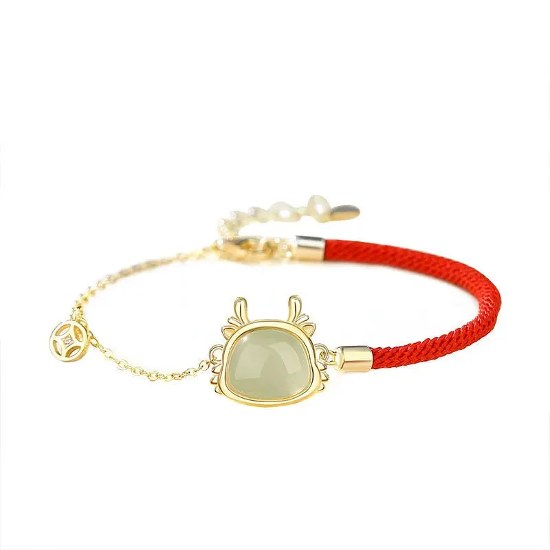 lucky jade bracelet - hetian jade, 925 silver, chinese zodiac, snake | star8s