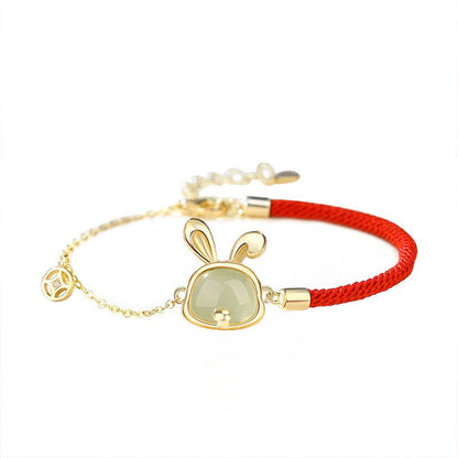 Lucky Jade Bracelet - Hetian Jade, 925 Silver, Chinese Zodiac, Snake | STAR8S