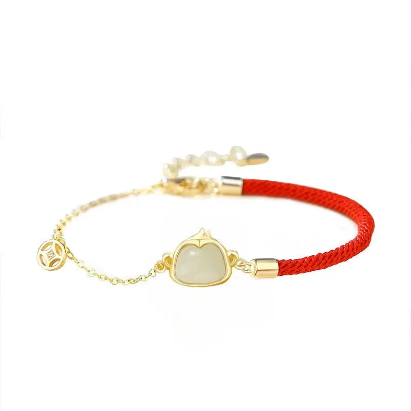 Lucky Jade Bracelet - Hetian Jade, 925 Silver, Chinese Zodiac, Snake | STAR8S