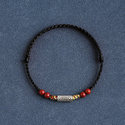 Lucky Koi Fish Red String Bracelet – Handmade, Natural Red Sandalwood, Year of Birth Protection - STAR8S