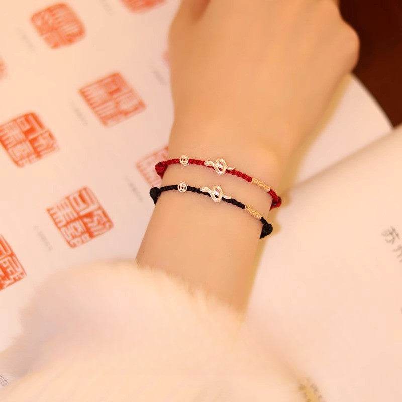 snake sterling silver bracelet, chinese - style woven jewelry for snake year - star8s