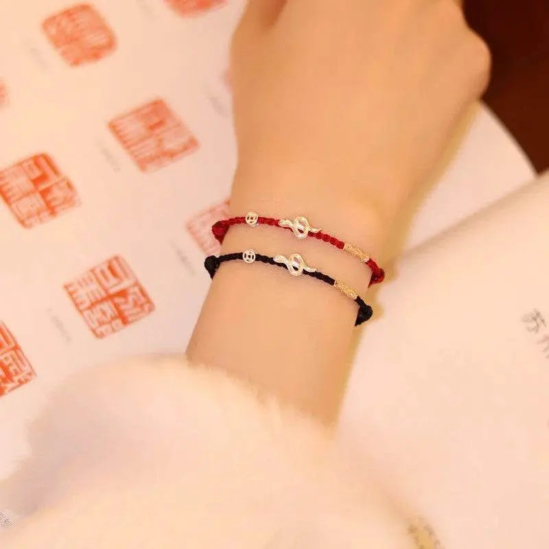 Snake Sterling Silver Bracelet, Chinese - style Woven Jewelry for Snake Year - STAR8S