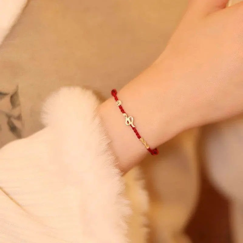 Snake Sterling Silver Bracelet, Chinese - style Woven Jewelry for Snake Year - STAR8S