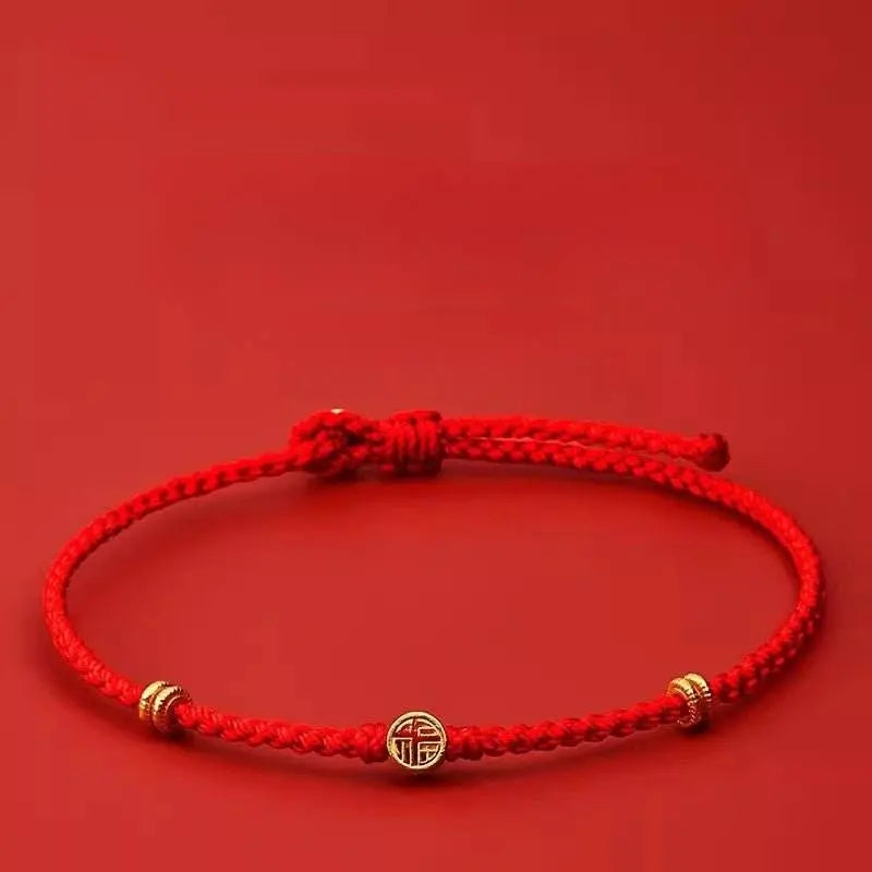 snake year crystal & 925 sterling silver blessing - character red rope bracelet for women - star8s