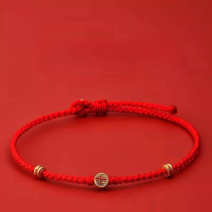 Snake Year Crystal & 925 Sterling Silver Blessing - character Red Rope Bracelet for Women - STAR8S