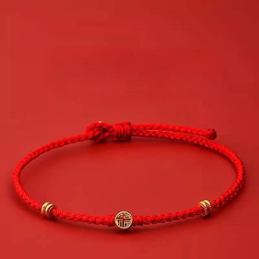 Snake Year Crystal & 925 Sterling Silver Blessing - character Red Rope Bracelet for Women - STAR8S