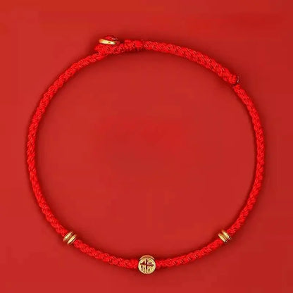 Snake Year Crystal & 925 Sterling Silver Blessing - character Red Rope Bracelet for Women - STAR8S