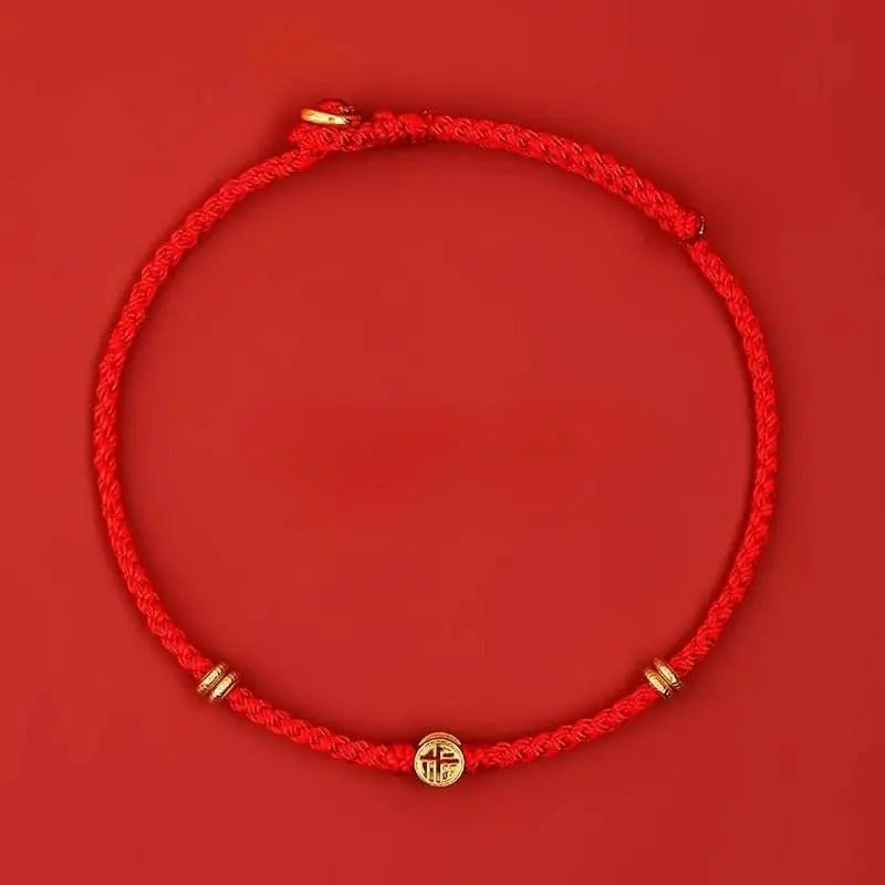 snake year crystal & 925 sterling silver blessing - character red rope bracelet for women - star8s