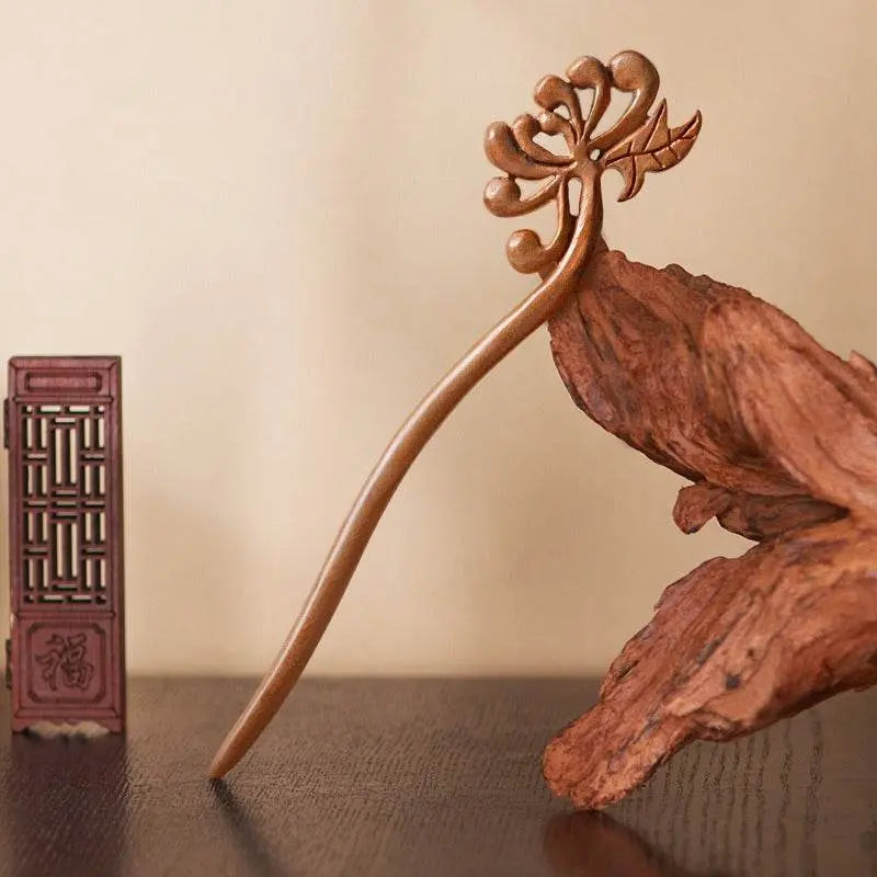 Mahogany Handmade Hairpin for Hanfu & Stylish Bun - STAR8S