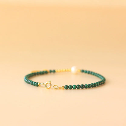 Malachite & Pearl Delicate Bracelet – Good Things Are Coming - STAR8S