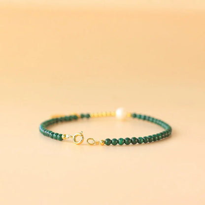 Malachite & Pearl Delicate Bracelet – Good Things Are Coming - STAR8S