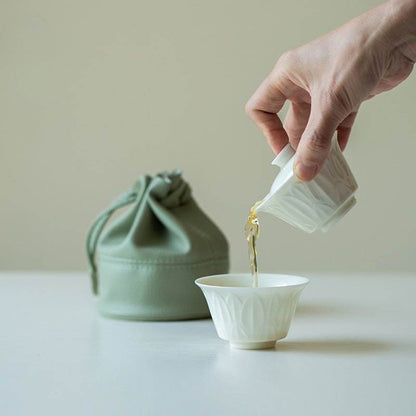 Mini Banana Leaf Travel Gongfu Tea Set Portable One Gaiwan One Cup Kit - STAR8S