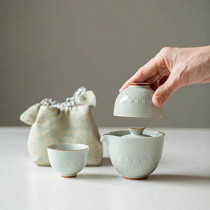 Modern Minimalist Travel Tea Set Portable One Pot Two Cups Kit - STAR8S