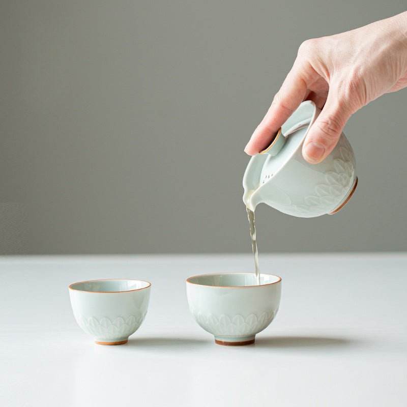 modern minimalist travel tea set portable one pot two cups kit - star8s