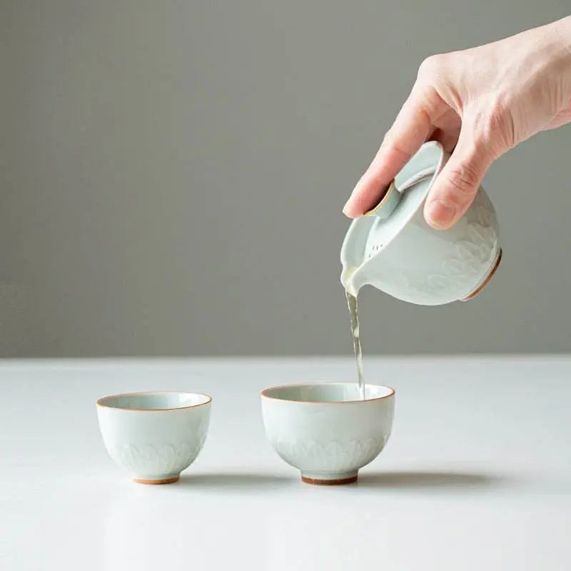 modern minimalist travel tea set portable one pot two cups kit - star8s