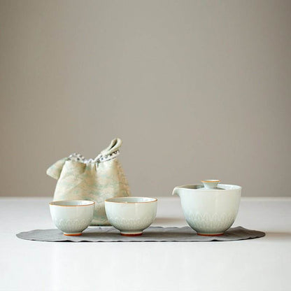 Modern Minimalist Travel Tea Set Portable One Pot Two Cups Kit - STAR8S