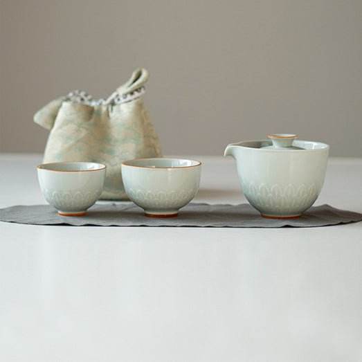 modern minimalist travel tea set portable one pot two cups kit - star8s