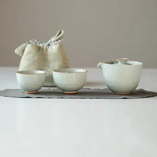 modern minimalist travel tea set portable one pot two cups kit - star8s