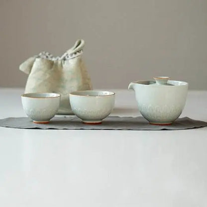 Modern Minimalist Travel Tea Set Portable One Pot Two Cups Kit - STAR8S