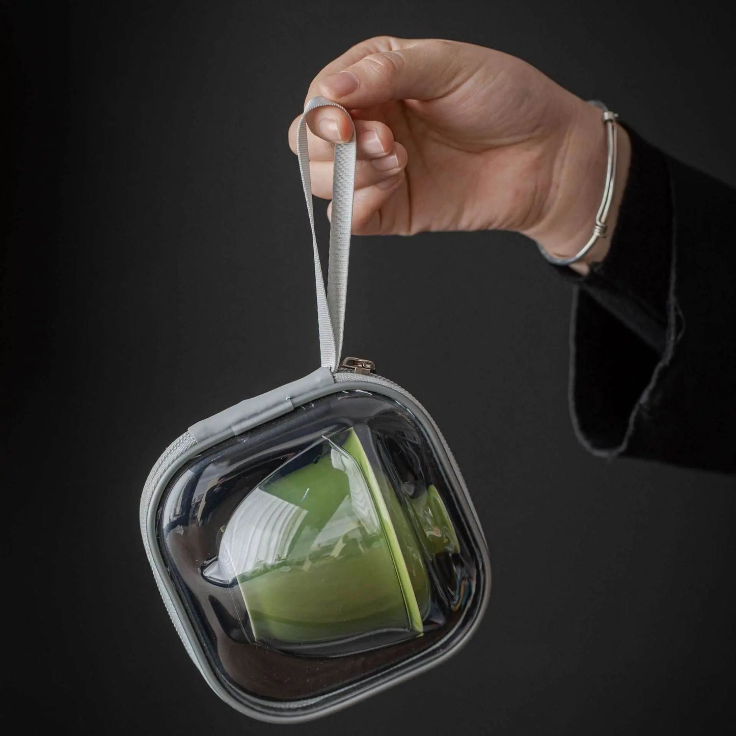 monochrome glaze gold tracing ceramic tea set portable travel one pot two cups - star8s