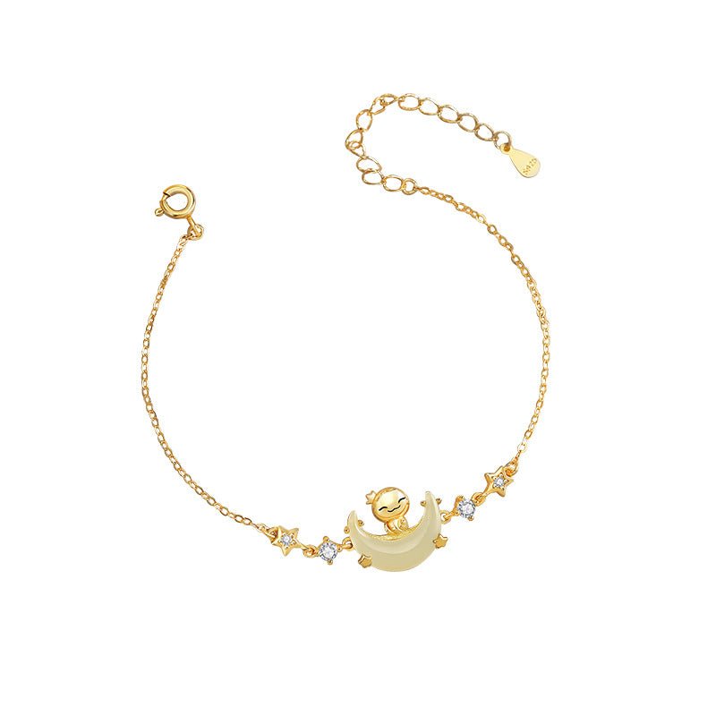 Moon Boat Jade Pendant Bracelet - 925 Silver Hetian Snake Jewelry | STAR8S