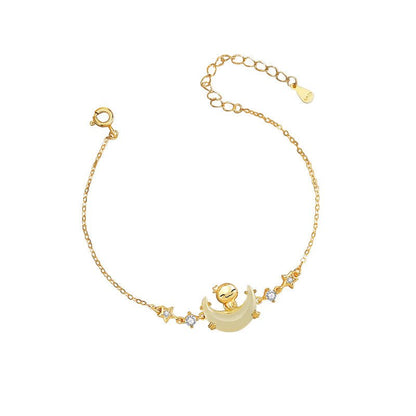 Moon Boat Jade Pendant Bracelet - 925 Silver Hetian Snake Jewelry | STAR8S