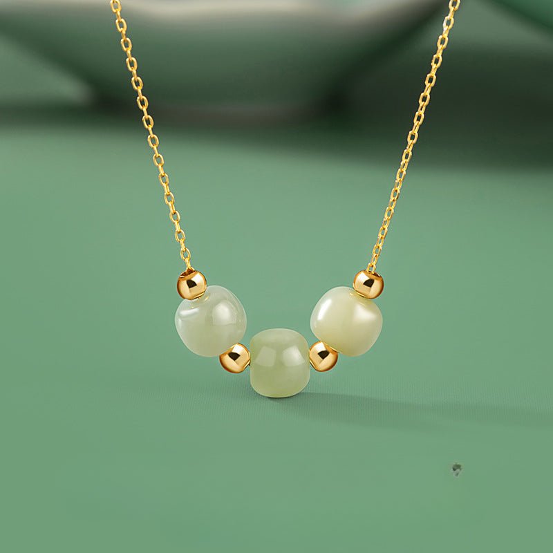 mother’s day jade necklace - sterling silver 925 heitian round bead | star8s