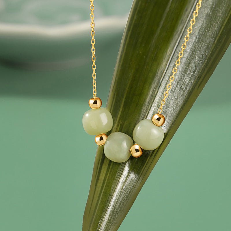 mother’s day jade necklace - sterling silver 925 heitian round bead | star8s