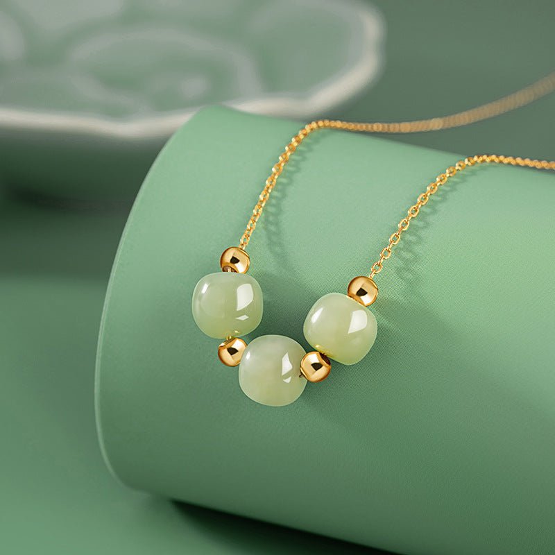 Mother’s Day Jade Necklace - Sterling Silver 925 Heitian Round Bead | STAR8S