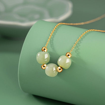 Mother’s Day Jade Necklace - Sterling Silver 925 Heitian Round Bead | STAR8S