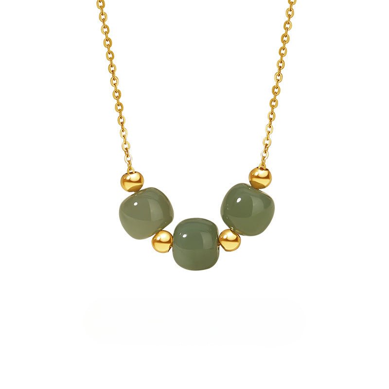 mother’s day jade necklace - sterling silver 925 heitian round bead | star8s