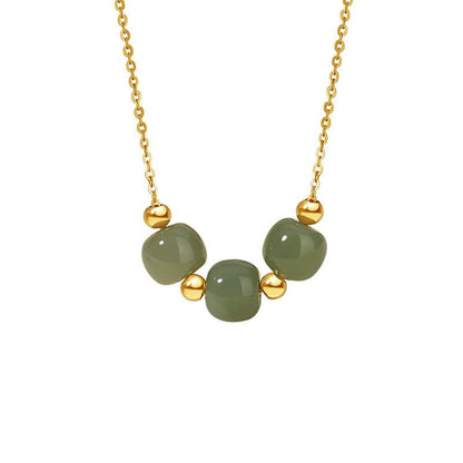 Mother’s Day Jade Necklace - Sterling Silver 925 Heitian Round Bead | STAR8S