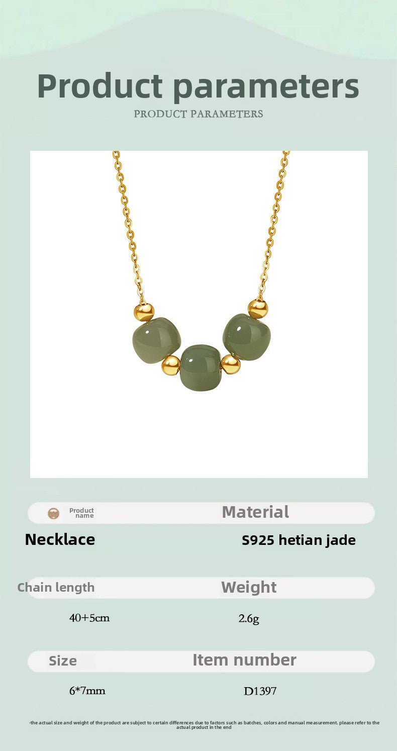 Mother’s Day Jade Necklace - Sterling Silver 925 Heitian Round Bead | STAR8S