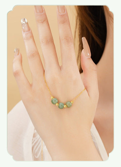 Mother’s Day Jade Necklace - Sterling Silver 925 Heitian Round Bead | STAR8S