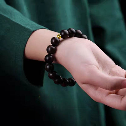 Natural Brunei Agarwood Buddha Bead Bracelet for Tiger - zodiac Natal Year - STAR8S
