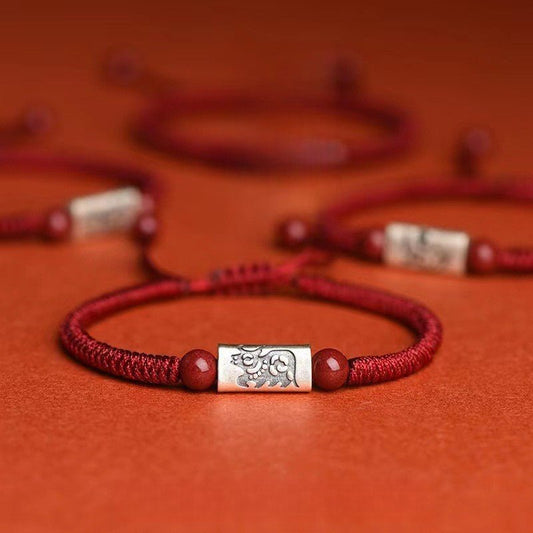 Natural Chinese Zodiac Red String Bracelet for Snake Zodiac, S925 Silver Handmade for Men & Women, - STAR8S
