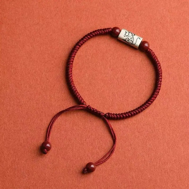 natural chinese zodiac red string bracelet for snake zodiac, s925 silver handmade for men & women, - star8s