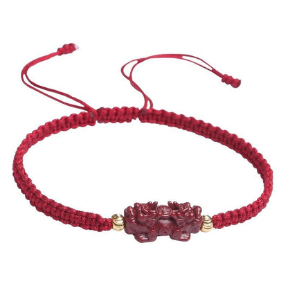 Natural Cinnabar Pi Xiu Red String Bracelet for Prosperity & Protection – Adjustable for Men & Women - STAR8S