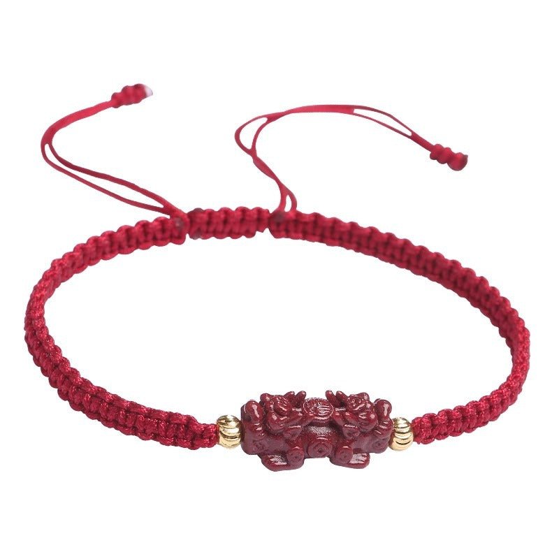natural cinnabar pi xiu red string bracelet for prosperity & protection – adjustable for men & women - star8s
